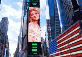 Angela Ken lands a coveted billboard feature in the middle of Times Square in New York City